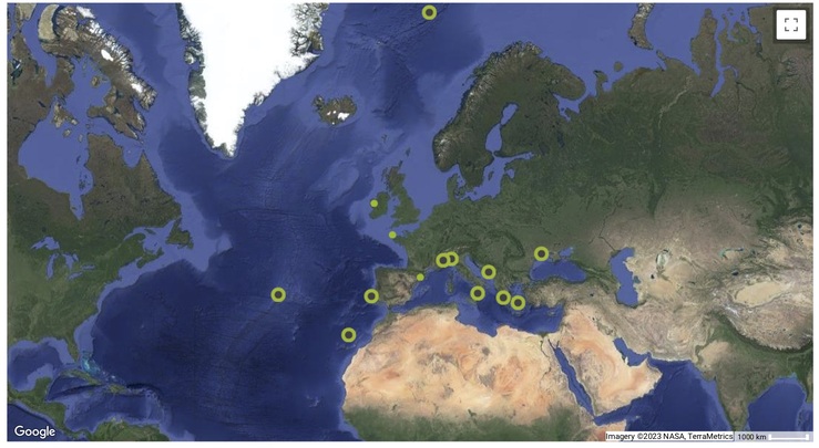 carte du reseau EMSO